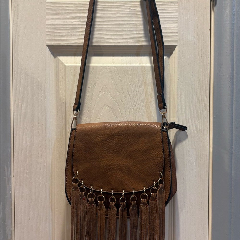 Brown Fringe Crossbody Bag